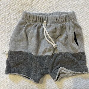 Childhood clothing, color block sweats, gray, Two-Tone Kids Shorts